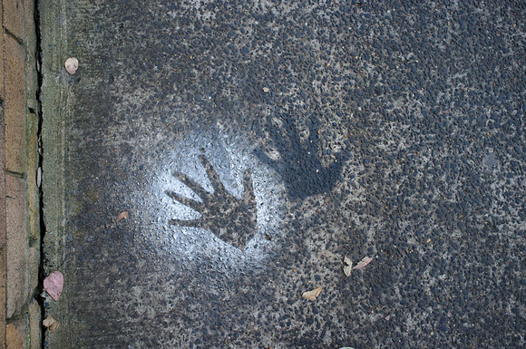 Footpath handprint