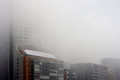 Renzo Piano building in fog